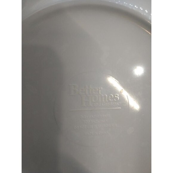 Better Homes & Gardens Set Of 6 Floral Plates In Green Yellow & Orange 8" Scallo - Picture 2 of 3